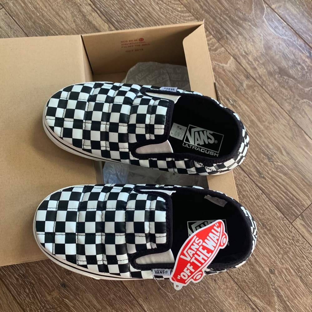 Checkered Vans Slipper Shoes